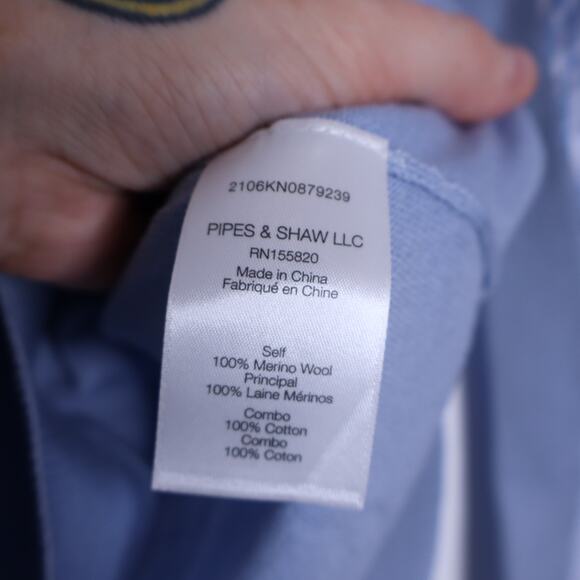 VERONICA BEARD NEW Adler Mixed Media Sweater Light Blue Merino Wool Women's XL - Picture 10 of 13